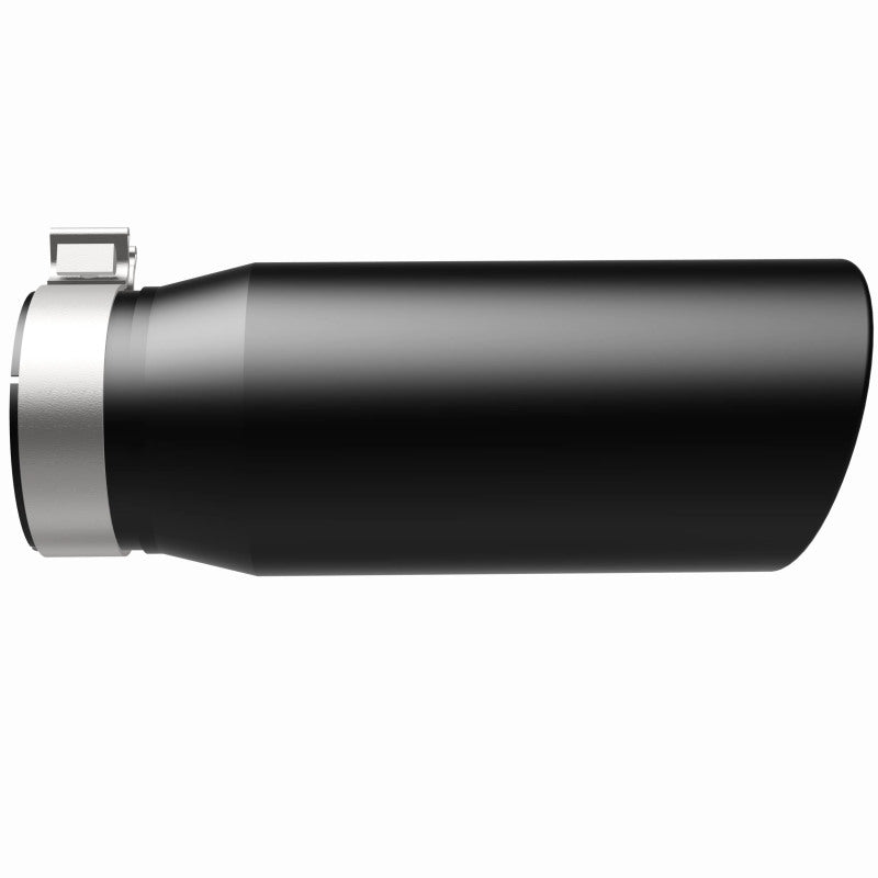 MagnaFlow Tip Stainless Black Coated Single Double Round Single Outlet 5in Dia 4in Inlet 13in L