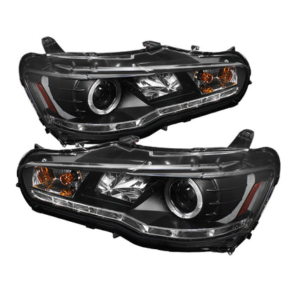 Spyder Mitsubishi Lancer/EVO-10 08-14 Projector Halogen Model- LED Halo DRL Blk PRO-YD-ML08-DRL-BK SPYDER