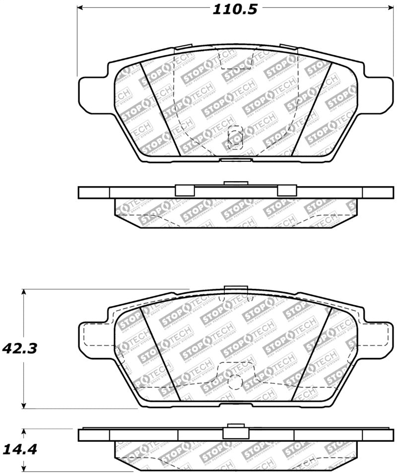 StopTech Street Disc Brake Pads - 305.11610 Stoptech