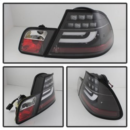 Spyder 04-06 BMW E46 2Dr (Coupe ONLY No Conv.) Lgtbar Styl LED Tail Lghts Blk ALT-YD-BE4604-LBLED-BK SPYDER