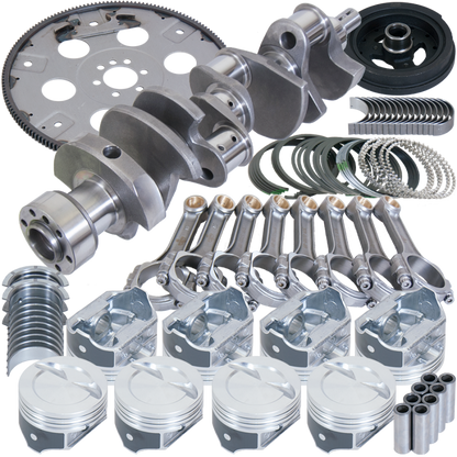 Eagle Chevy 350 1Pc 3.750in Crank 5.700in I-Beam Rods 4.040in Pistons 168 Tooth FP Balanced Assembly