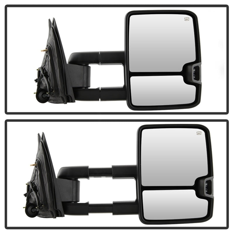 xTune Chevy Silverado 14-16 Heated Amber LED Signal Mirror Chrome MIR-CSIL14S-G3C-PWH-AM-SET SPYDER
