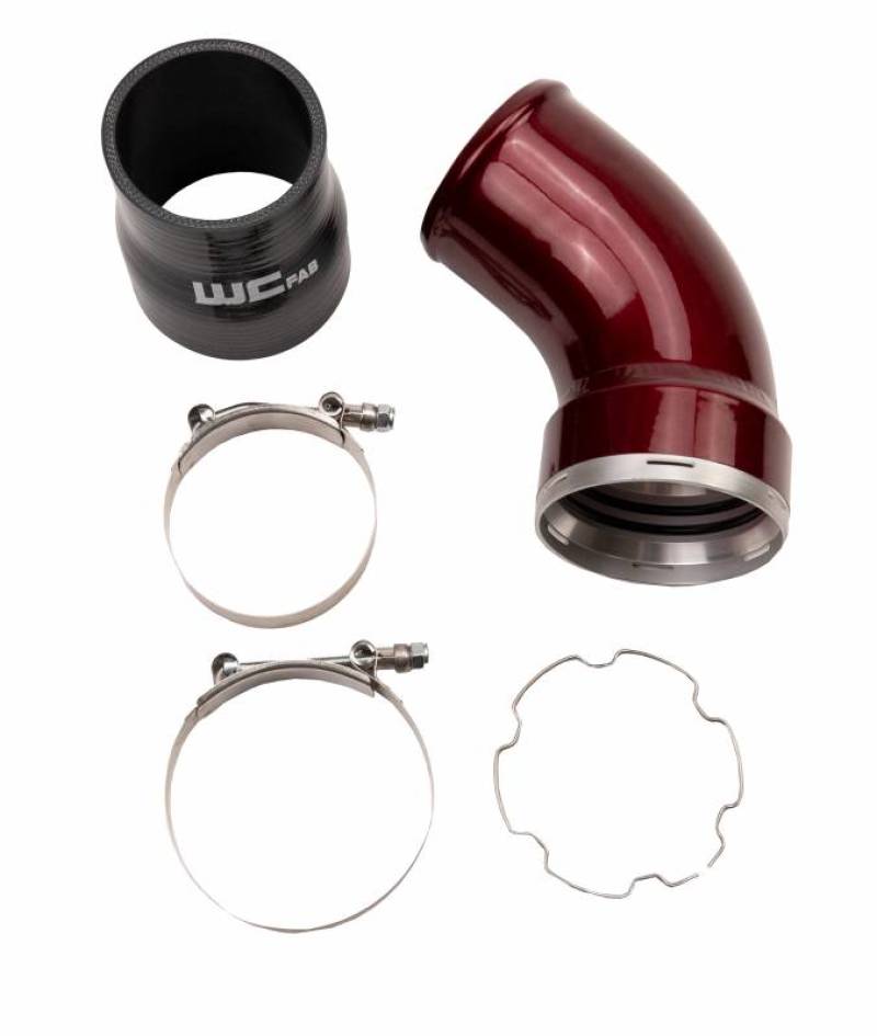 Wehrli 06-10 GM LBZ/LMM Duramax Passenger Side Intercooler Outlet Elbow Kit - WCFab Grey Wehrli
