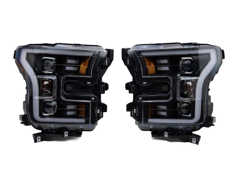 Raxiom 15-17 Ford F-150 G3 Projector Headlights w/ LED Accent- Blk Housing (Clear Lens)