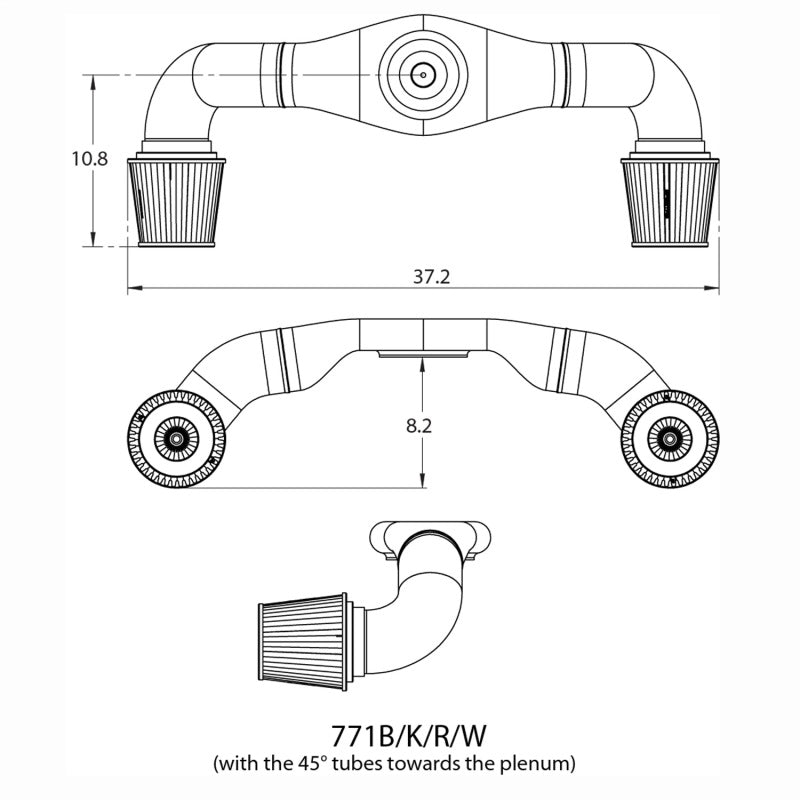 Spectre Dual Plenum Kit (Low) 45/90 Degree Tubes