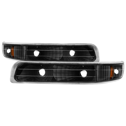 Xtune Chevy Silverado 99-02 Amber Reflector Bumper Lights Black CBL-JH-CS99-AM-BK SPYDER