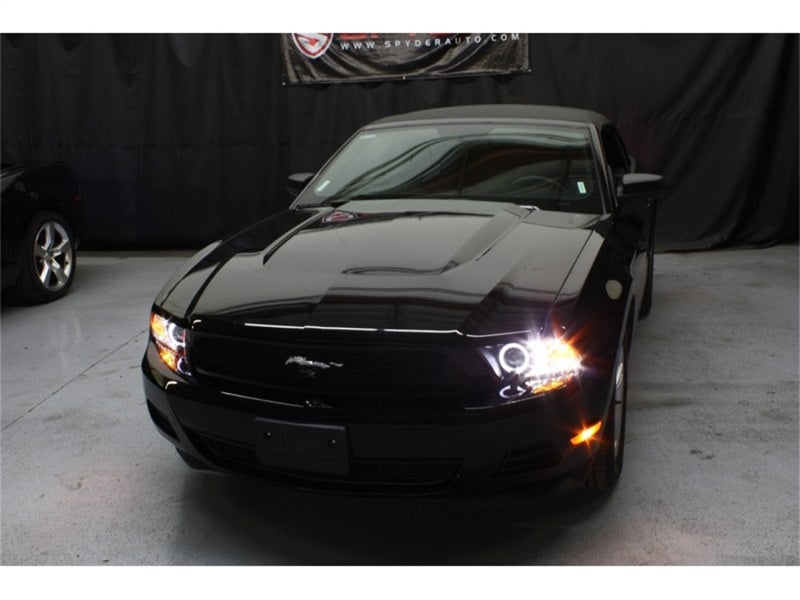 Spyder Ford Mustang 99-04 Projector Headlights LED Halo Black High H1 Low H1 PRO-YD-FM99-1PC-AM-BK SPYDER