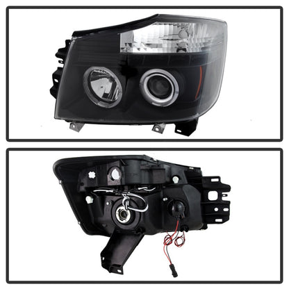 Spyder Nissan Titan 04-14/Armada 04-07 Projector Headlights LED Halo LED Blk PRO-YD-NTI04-HL-BK SPYDER