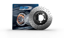 Load image into Gallery viewer, SHW 2021 Porsche 911 Turbo 3.7L Right Front Cross-Drilled Lightweight Brake Rotor (992615302T)