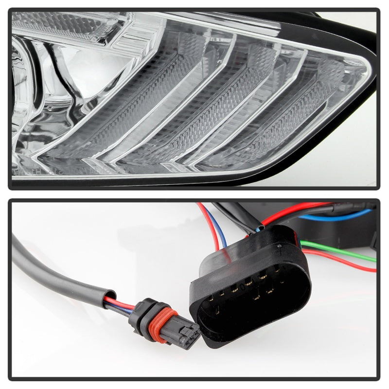 Spyder 15-18 Ford Focus Projector Headlights - Seq Turn Light Bar - Chrome PRO-YD-FF15-LBSEQ-C SPYDER