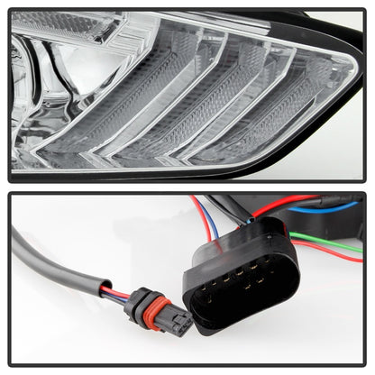 Spyder 15-18 Ford Focus Projector Headlights - Seq Turn Light Bar - Chrome PRO-YD-FF15-LBSEQ-C SPYDER