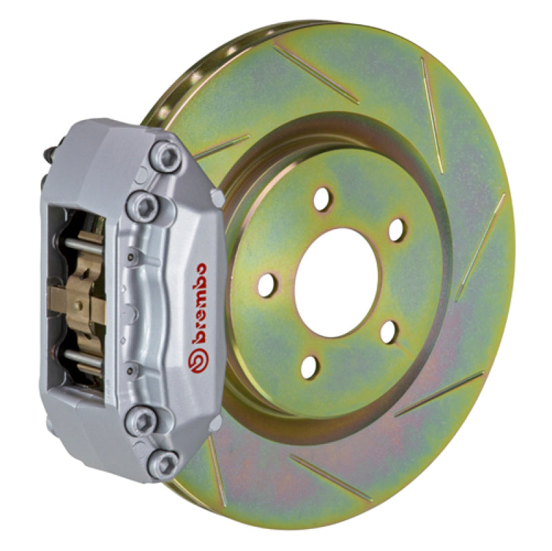 Brembo 87-91 M3 (E30) Front GT BBK 4 Piston Cast 2pc 330x28 1pc Rotor Slotted Type-1-Silver Brembo