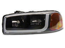 Load image into Gallery viewer, Raxiom 99-06 GMC Sierra 1500 Axial Series Headlights w/ LED Bar- Blk Housing (Clear Lens)