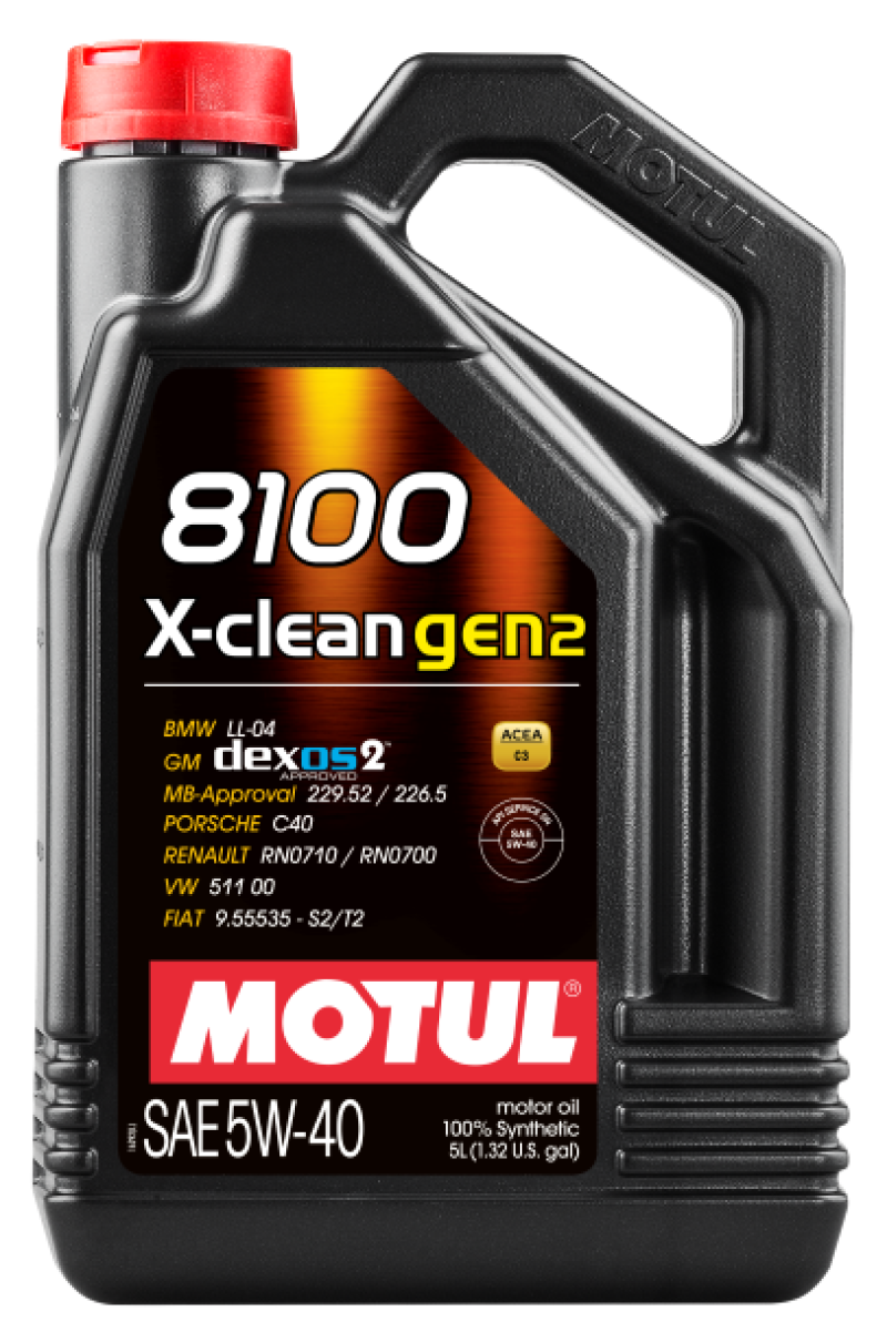 Motul 5L Synthetic Engine Oil 8100 X-CLEAN Gen 2 5W40 Motul