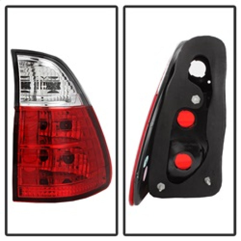 Spyder BMW E53 X5 00-06 4PCS Euro Style Tail Lights- Red Clear ALT-YD-BE5300-RC SPYDER