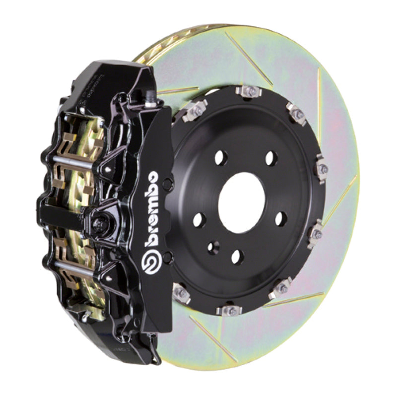 Brembo 08-10 Challenger w/V8 (Excl AWD/SRT-8) Fr GT BBK 6Pis Cast 380x34 2pc Rtr Slot Type1-Black Brembo