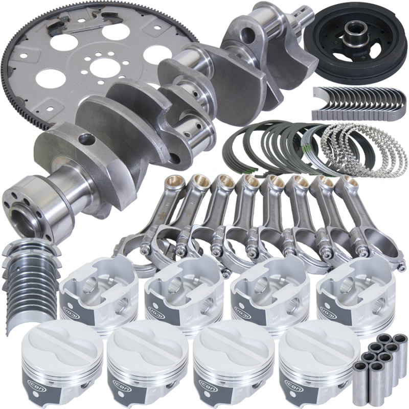 Eagle Chevy 350 1Pc 3.750in Crank 5.700in I-Beam Rod 4.040in Pistons 168 Tooth FP Balanced Assembly