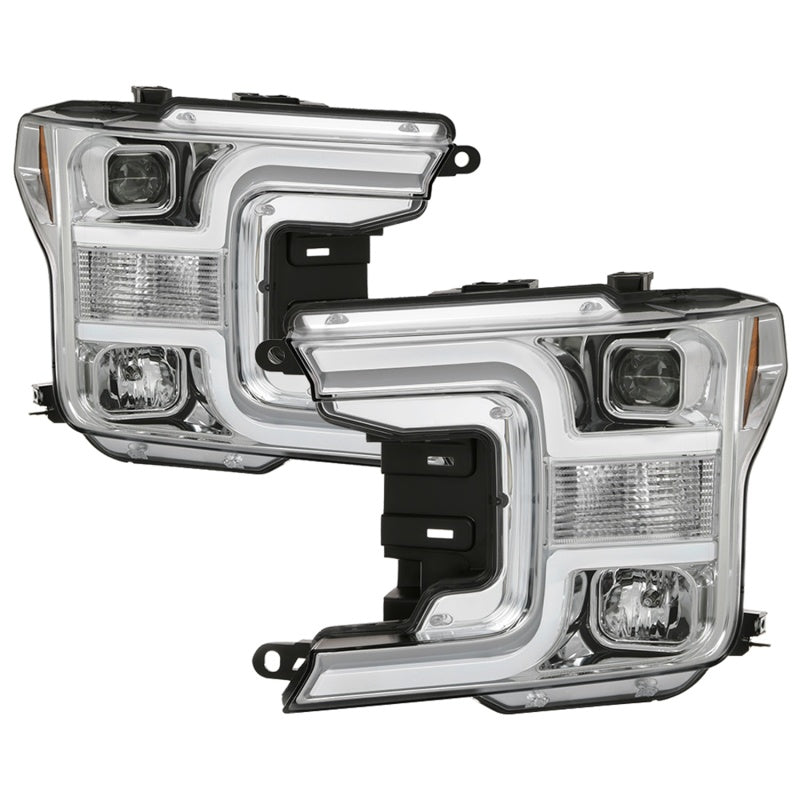 Spyder Signature Ford F150 18-19 (Halogen Model) Projector Headlights - Chrome (PRO-YD-FF15018-LB-C) SPYDER