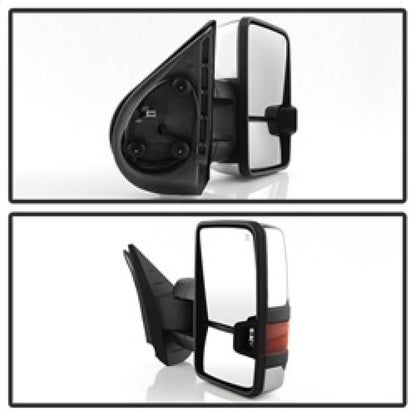 xTune Chevy Silverado 07-13 Heated Amber LED Signal Mirrors Chrome MIR-CSIL07S-G3C-PWH-AM-SET SPYDER