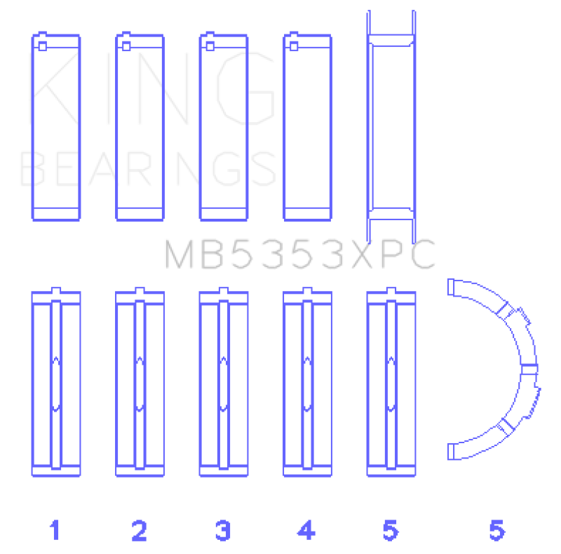 King Engine Bearings Ford 281 4.6L Sohc 16V (Size STDX) Main Bearing Set