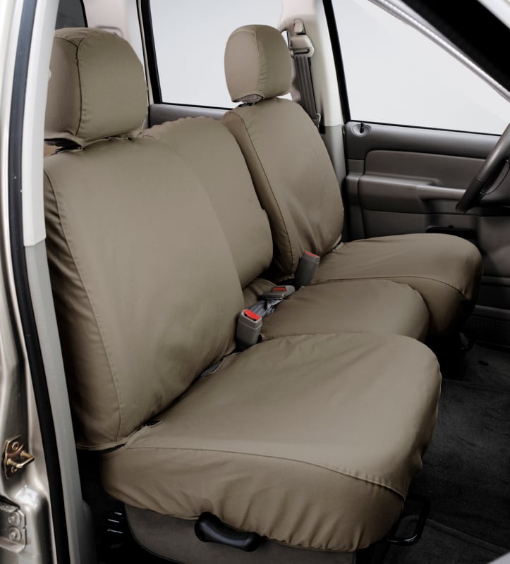 Covercraft 21-24 Ford F-150 Polycotton SeatSaver Custom Front Row Seat Covers - Wet Sand