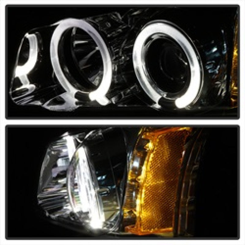 Spyder Chevy Silverado 1500 03-06 Projector Headlights LED Halo LED Ambr Reflctr Ch PRO-YD-CS03-AM-C SPYDER