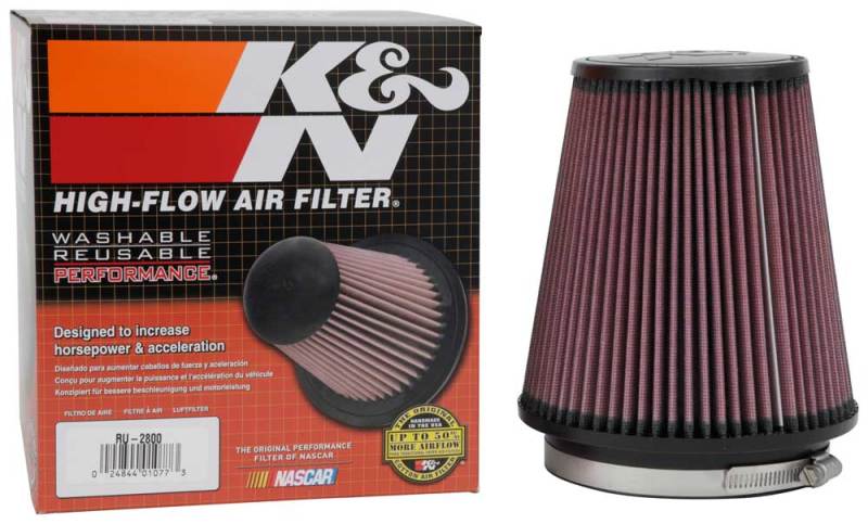 K&N Filter Universal Rubber Filter 5 inch Flange 6 1/2 inch Base 4 3/8 inch Top 7 inch Height K&N Engineering