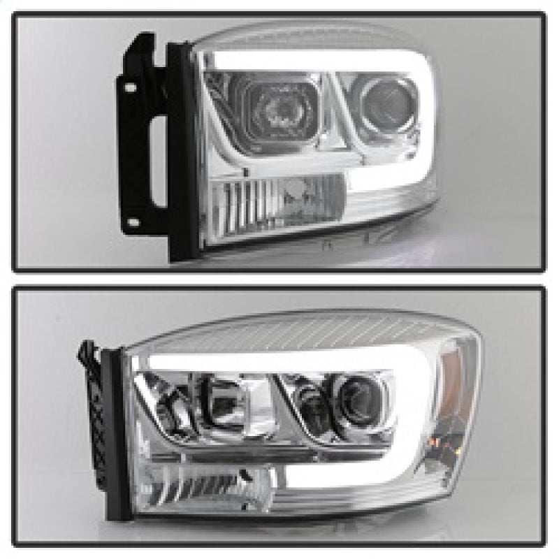 Spyder Dodge Ram 1500 06-08 V2 Projector Headlights - Light Bar DRL - Chrome (PRO-YD-DR06V2-LB-C) SPYDER