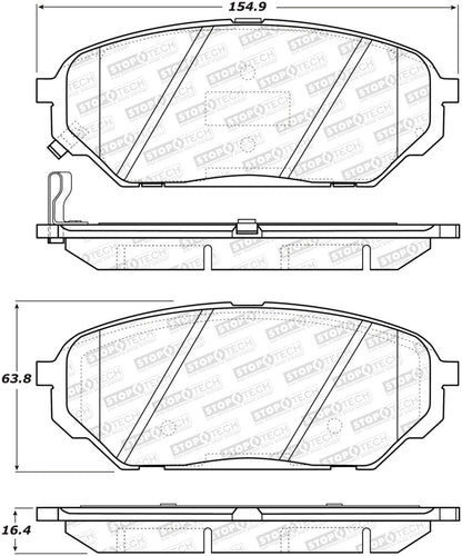 StopTech Premium Ceramic Front Brake Pads - 308.13010 Stoptech