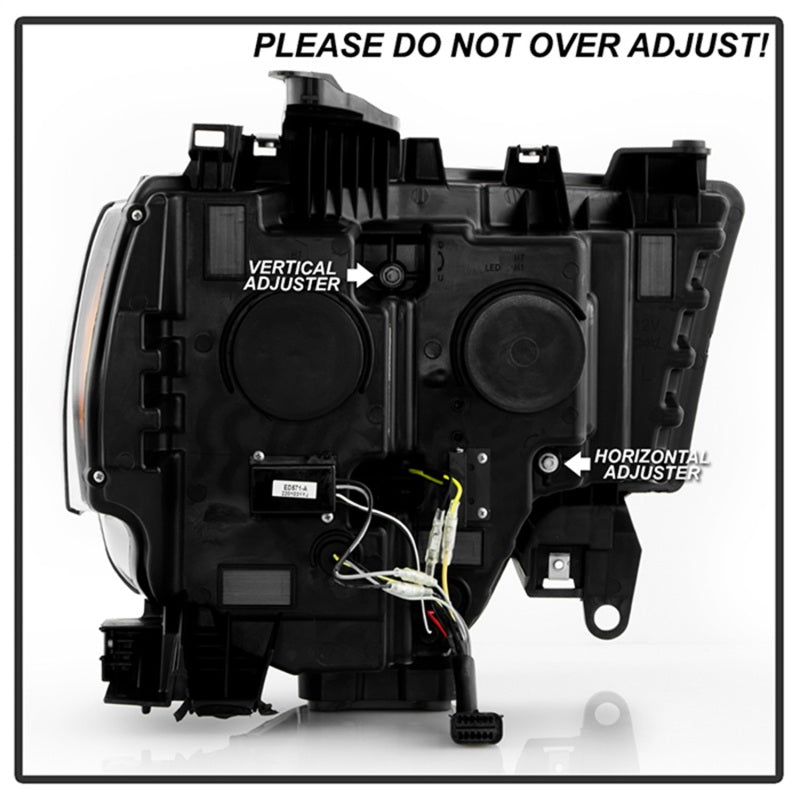Spyder 19-22 Dodge Ram 2500/3500 (Halogen Model Only) Proj. Headlights (PRO-YD-DR19HDHALAP-SEQ-BK) SPYDER