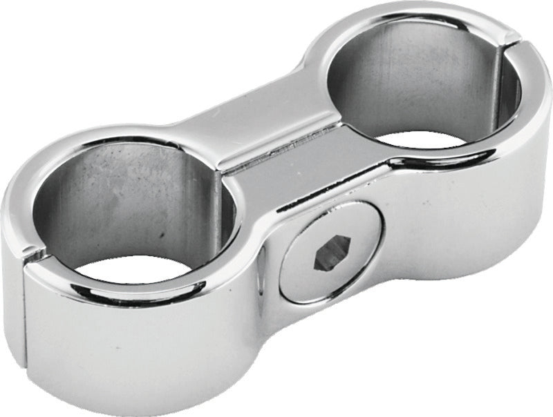 Bikers Choice Chrome Plain Oil Hose Seperator For 2 Hoses - 489604