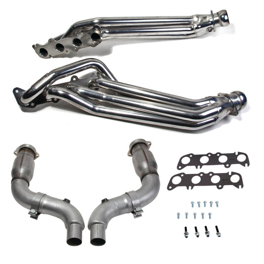 BBK 15-23 Ford Mustang GT 5.0 1-7/8in Headers w/High Flow Catted Mid Pipe (Silver Ceramic) BBK