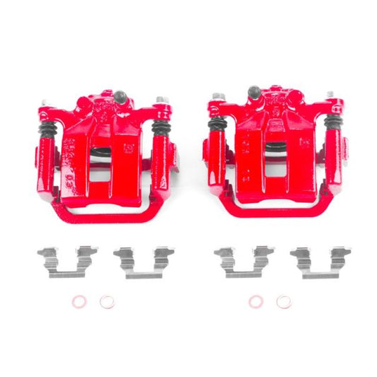 Power Stop 08-13 Nissan Rogue Rear Red Calipers w/Brackets - Pair PowerStop