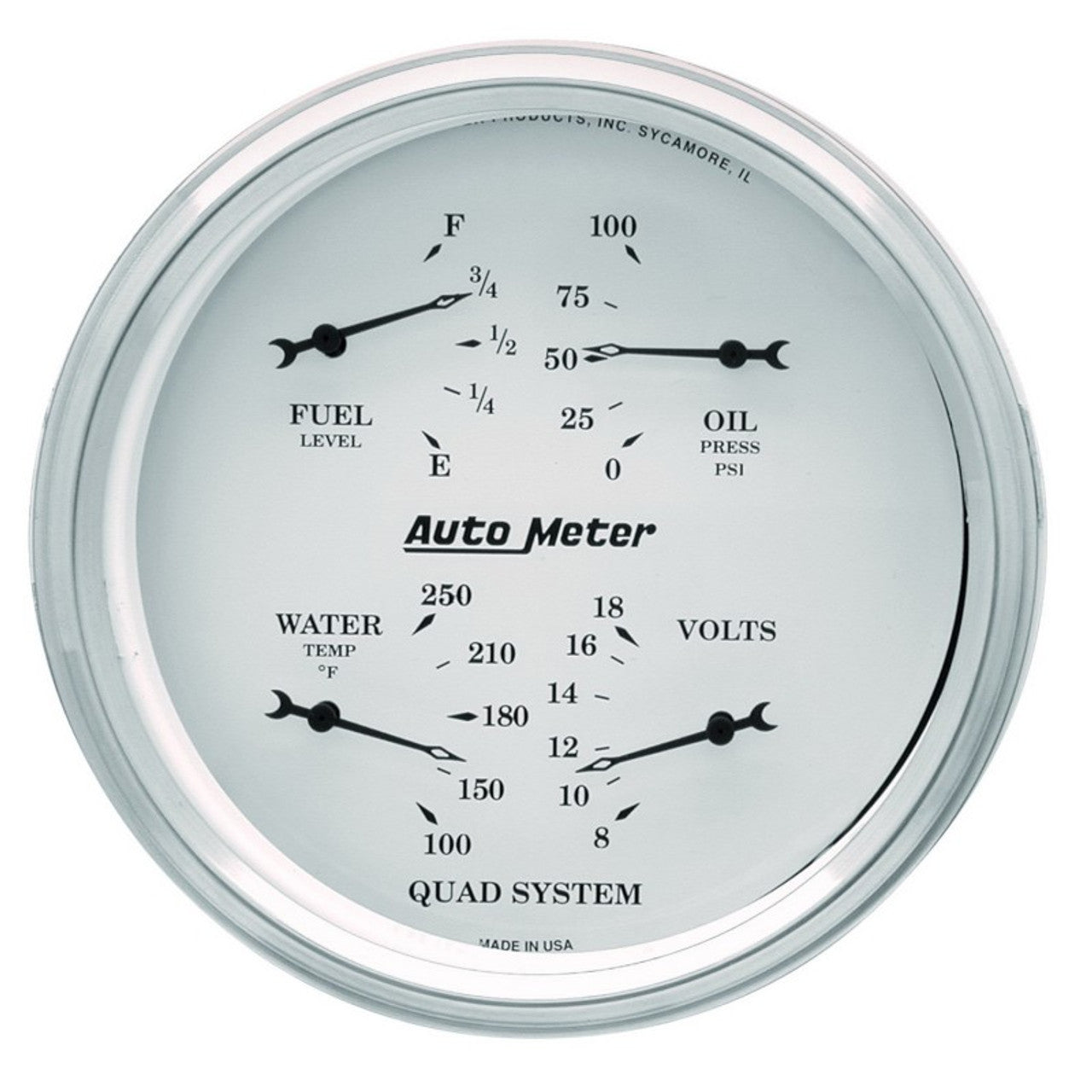 Autometer Ultra-Lite Quad Gauge 5in. 0 Ohm (E) - 90 Ohm (F) Electric 4419