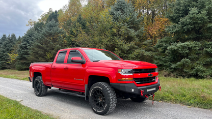 Fishbone Offroad 07-18 Chevrolet Silverado 1500/2500/3500 Double Cab Oval Side Steps -Black Textured Fishbone Offroad