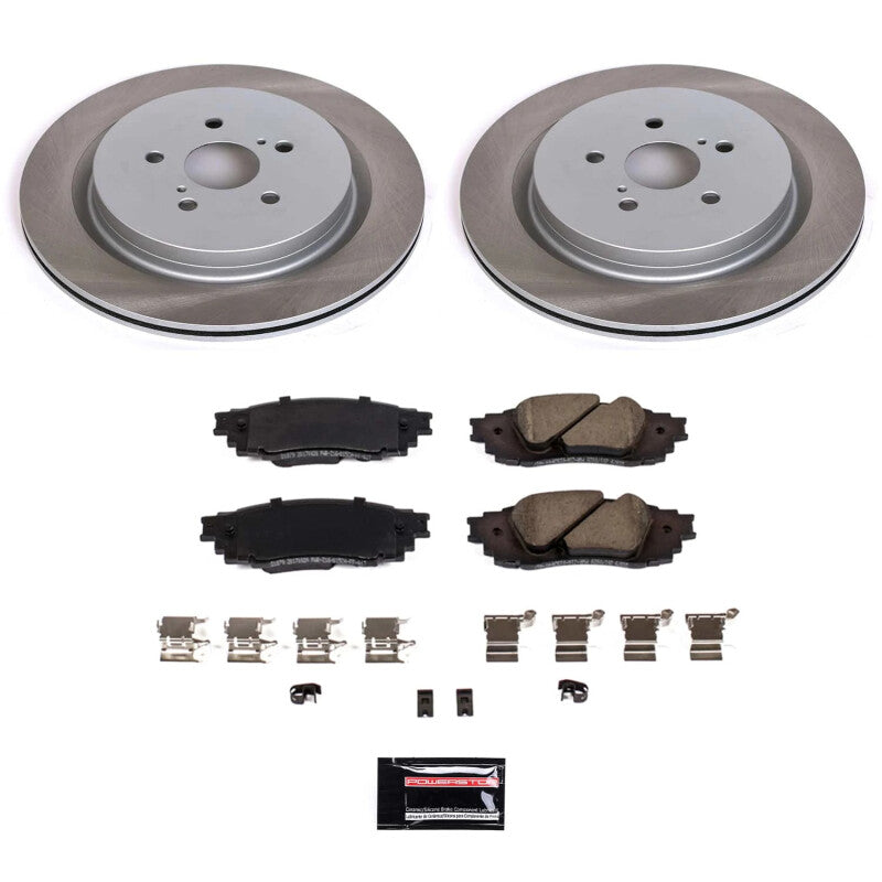 Power Stop 18-22 Lexus RX450hL Rear Semi-Coated Rotor Kit PowerStop