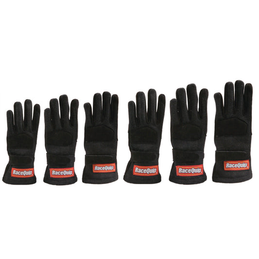 RaceQuip Black 2-Layer SFI-5 Glove Kid - XXS K6