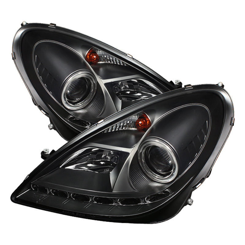 Spyder Mercedes Benz SLK 05-10 Projector Headlights Halogen Model- DRL Blk PRO-YD-MBSLK05-DRL-BK SPYDER