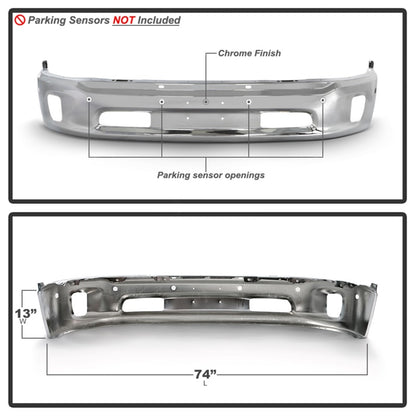 Spyder Dodge Ram 1500 14-18 Bottom w/Sensor w/Fog Light Hole Front Bumper - Chrome (OEM 68160857AA) SPYDER