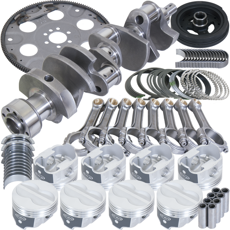 Eagle Chevy 350 1Pc 3.750in Crank 5.700in I-Beam Rod 4.060in Pistons 153 Tooth FP Balanced Assembly