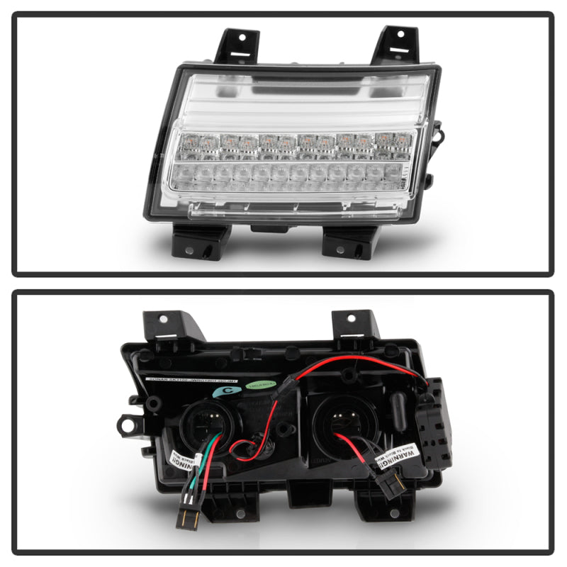 Spyder Jeep Wrangler 2018-2019 (Halogen Model Only) LED Front Bumper Lights - Seq. Signal - Chrome SPYDER