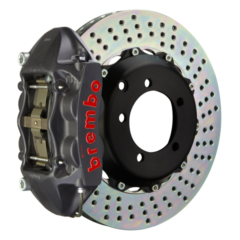 Brembo 06-09 S2000 Rear GTS BBK 4 Piston Cast 328x28 2pc Rotor Drilled-Black HA Brembo