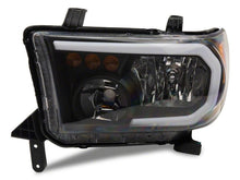 Load image into Gallery viewer, Raxiom 07-13 Toyota Tundra Axial Series Headlights w/ LED Bar- Blk Housing (Clear Lens)