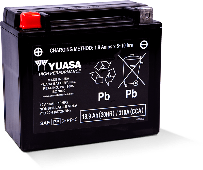 Yuasa YTX20H Maintenance Free AGM 12 Volt Battery Yuasa Battery