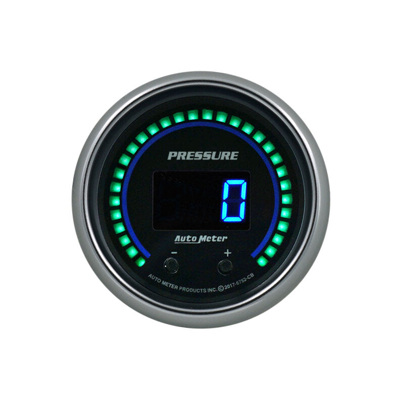 Autometer 52.4mm Black Switchable 0-1600 PSI/0-110 BAR Fluid Pressure Cobalt Elite Digital Gauge 6752-CB