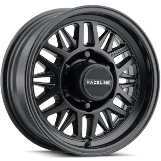 Raceline 451B Ryno TR Trailer 14x6in / 5X4.5 BP / 0mm Offset / 3.19mm Bore - Satin Black