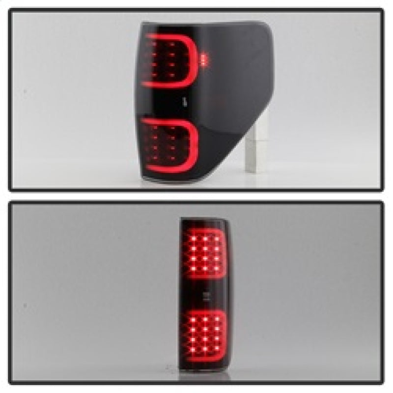 xTune Ford F150 09-14 LED Tail Lights - Black ALT-ON-FF15009-LBLED-BSM SPYDER