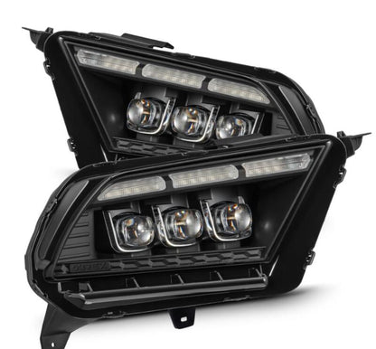 AlphaRex 880489 10-12 Ford Mustang NOVA-Series LED Projector Headlights Blk w/Activ Light & Seq.Sig /SB DRL