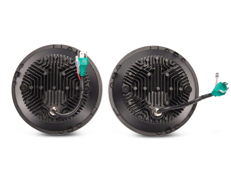 Raxiom 07-18 Jeep Warngler Axial Series 7-Inch LED Headlights w DRL/ Black Housing - Clear Lens