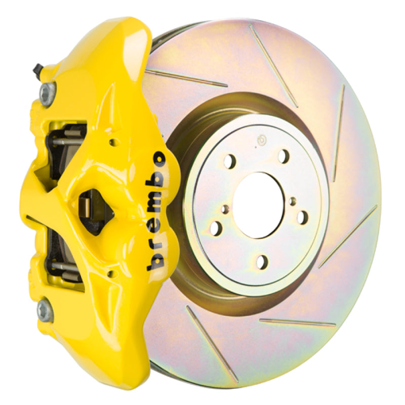 Brembo 02-07 Impreza/WRX/08-14 WRX Front GT BBK 4Piston Cast 326 x30 1pc Rotor Slotted Type1-Yellow Brembo